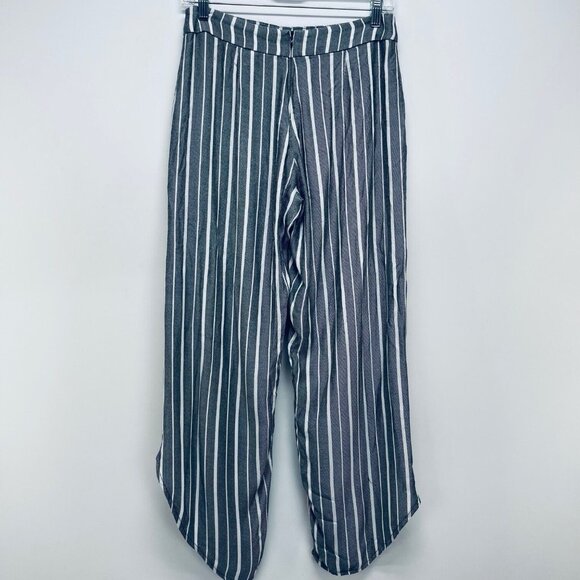Free People Pants Size 2 Women’s Grey White Striped Split Hem Rosemary - Picture 14 of 14